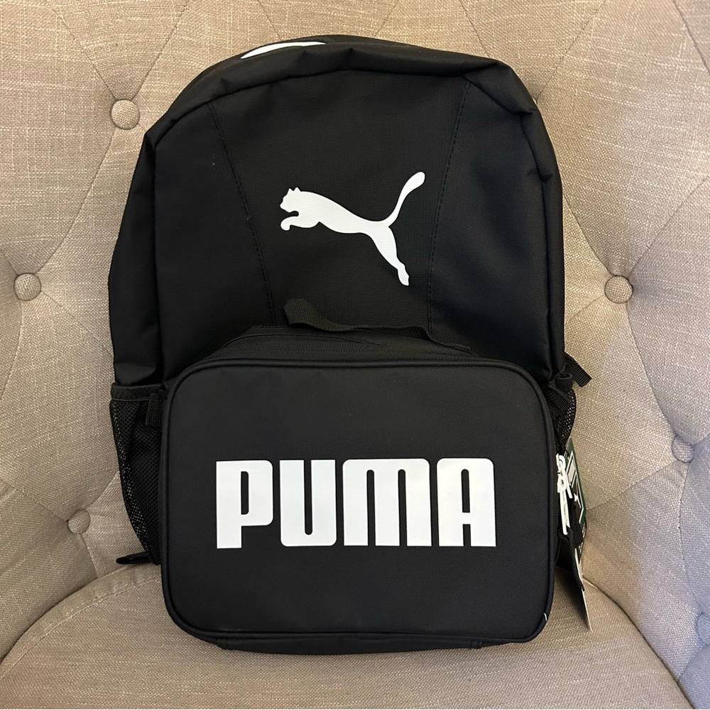 {PUMA} black and white full size backpack NWT